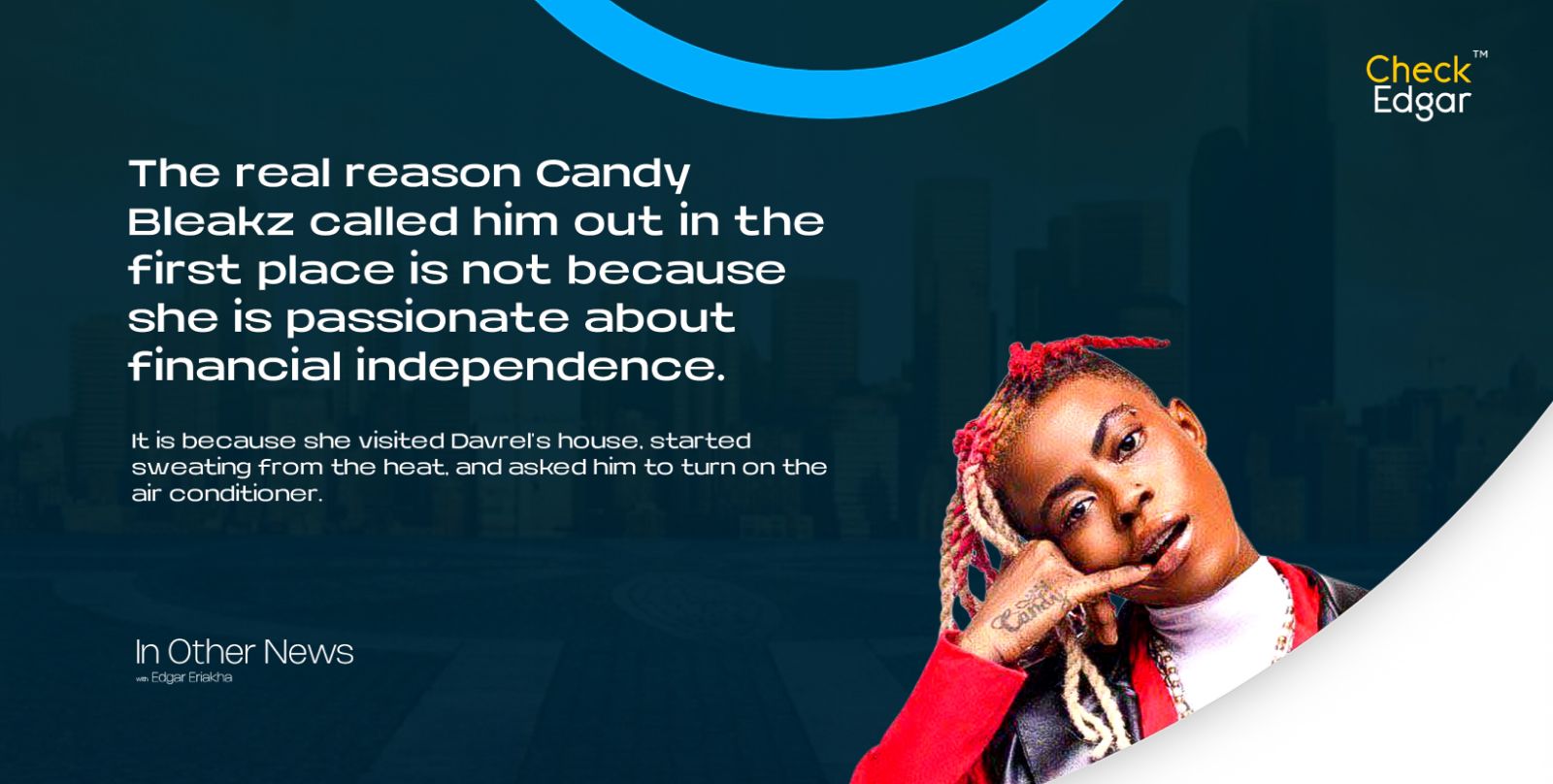 Candy Bleakz with braided hair poses playfully, resting their chin on a hand.