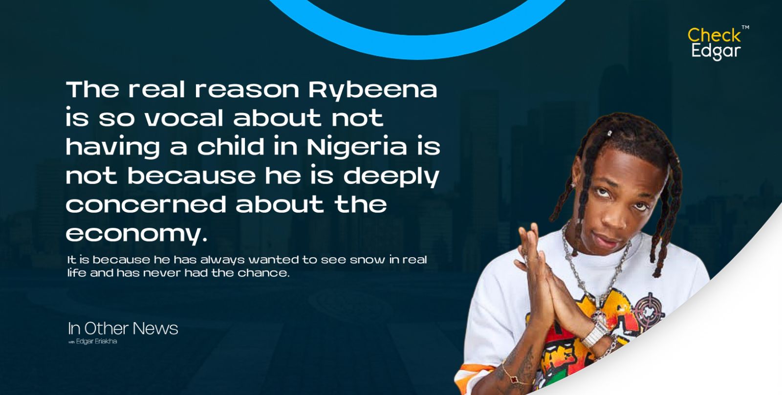 Rybeena with braided hair wears a graphic t-shirt and gestures with his hands.
