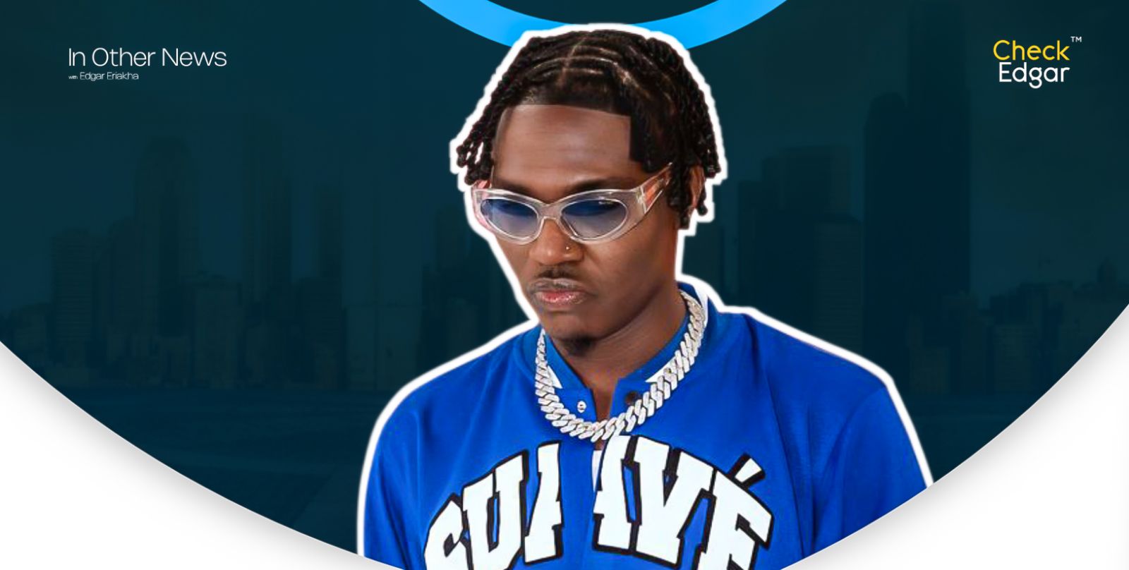 A close-up of Spyro wearing sunglasses and a blue shirt.