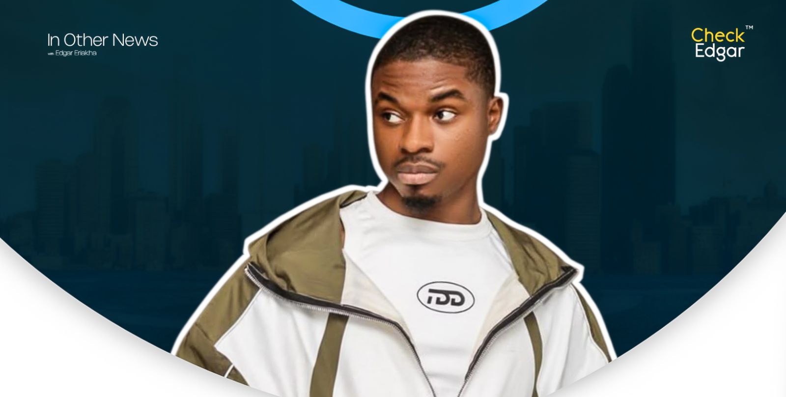 Ola of Lagos with a serious expression, wearing a stylish jacket over a t-shirt.