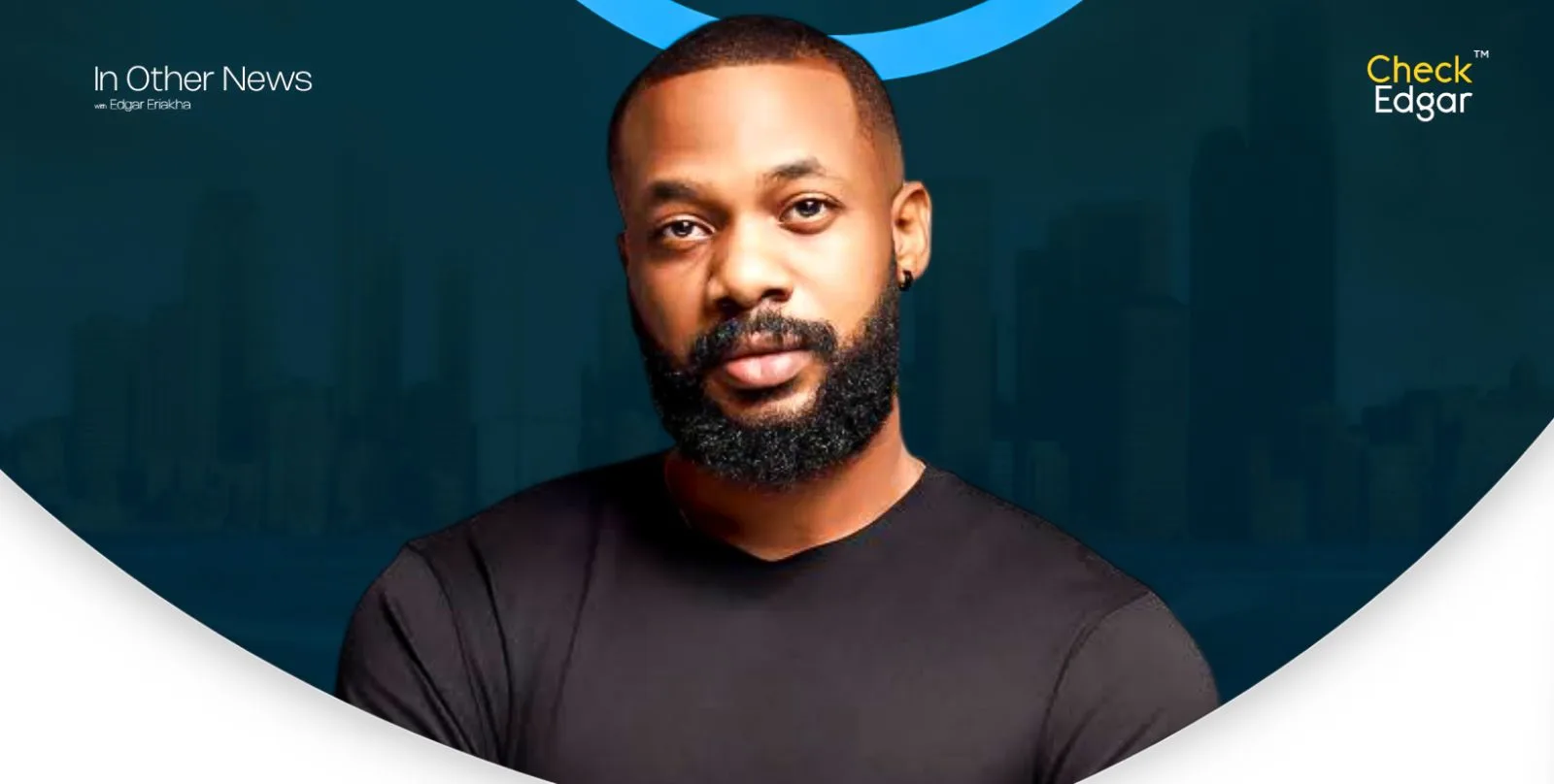 Ugo Nwokolo with a beard wearing a black shirt.