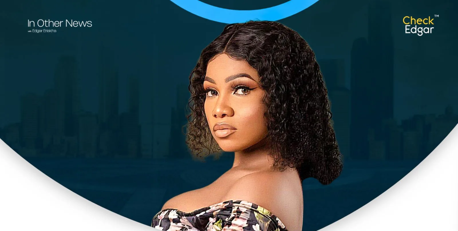 Close-up of Tacha with an elegant hairstyle, wearing a floral top.